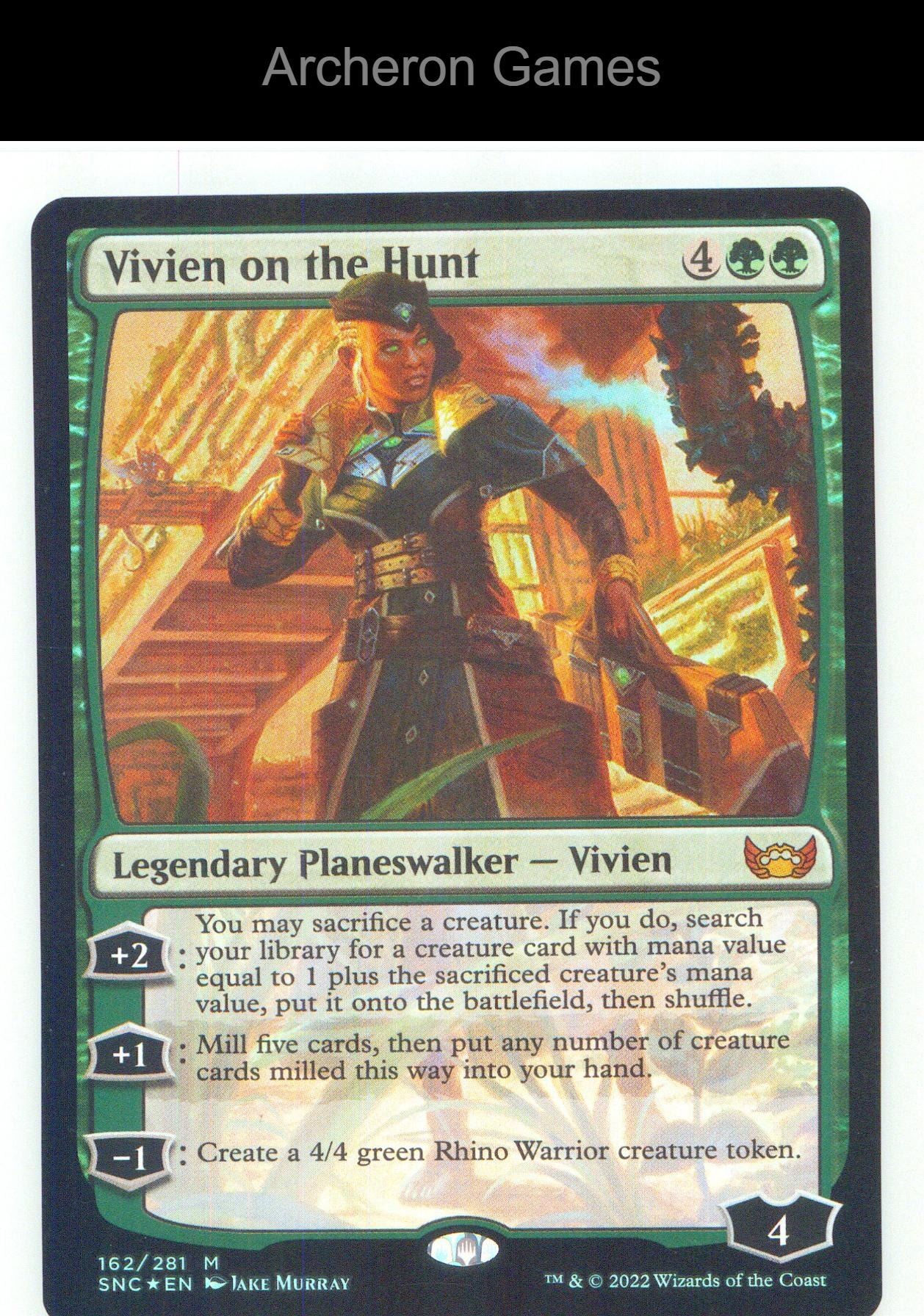 Vivien on the Hunt SNC 162 Mythic MTG Card NM/EX+ Foil