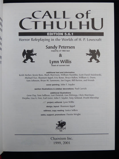 Call of Cthulhu Horror Roleplaying Core Game - Roleplaying Hardback #2MI