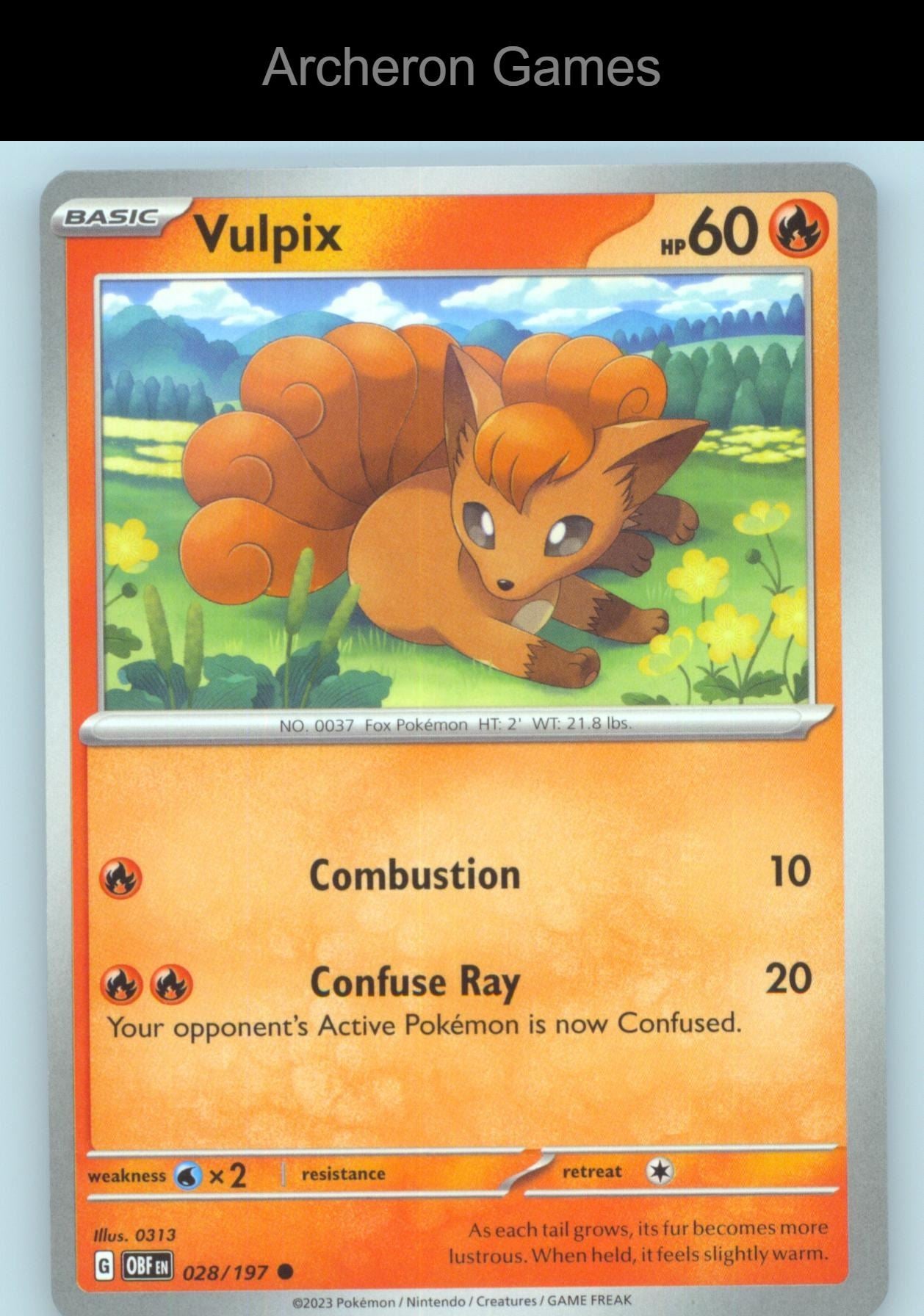 Pokemon Card Vulpix OBF 028/197 C Obsidian Flames