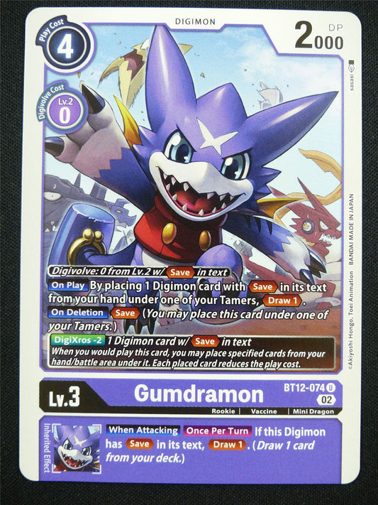 Gumdramon BT12-074 U - Digimon Card #LD