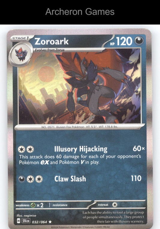 Pokemon Card Zoroark SFA 032/064 R Shrouded Fable Holo