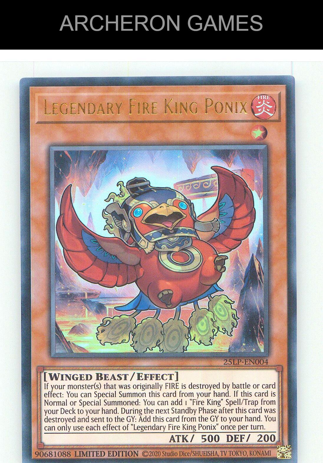 Legendary Fire King Ponix Ultra Rare YUGIOH Card Limited