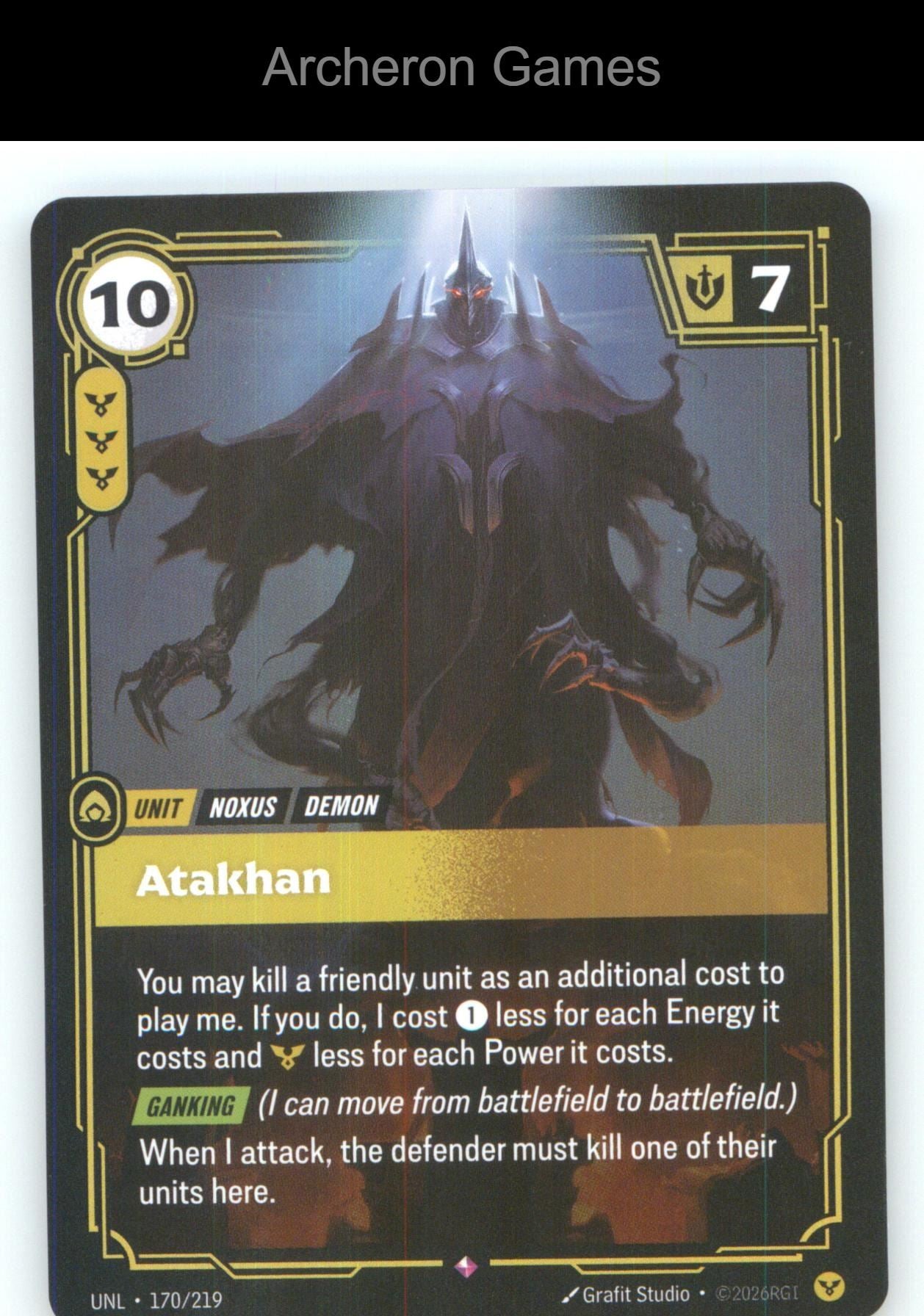 Atakhan UNL 170/219 R Unleashed Riftbound Card Foil