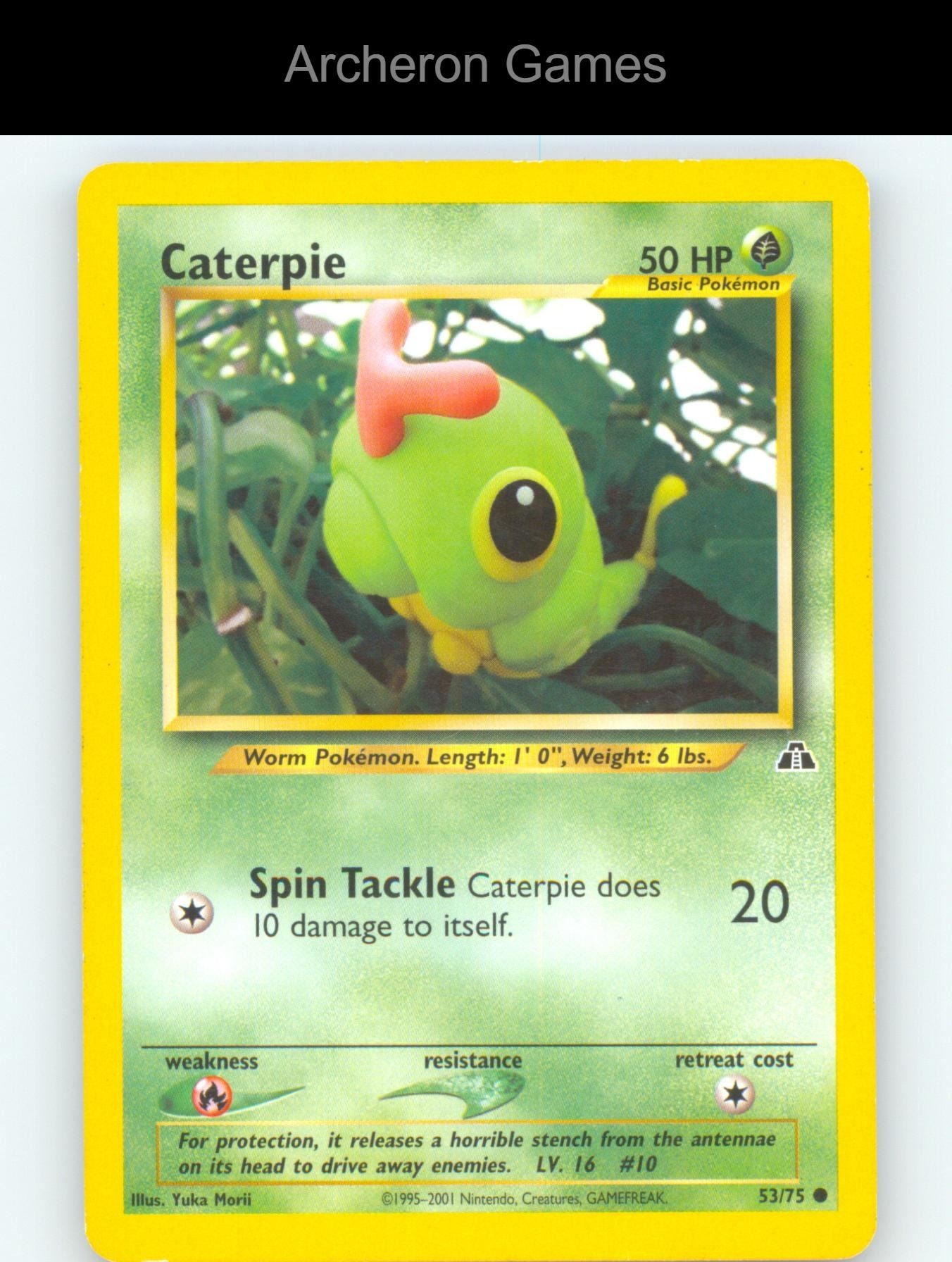 Pokemon Card Caterpie N2 53/75 C Neo Discovery Unlimited