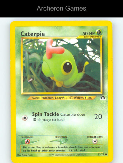 Pokemon Card Caterpie N2 53/75 C Neo Discovery Unlimited
