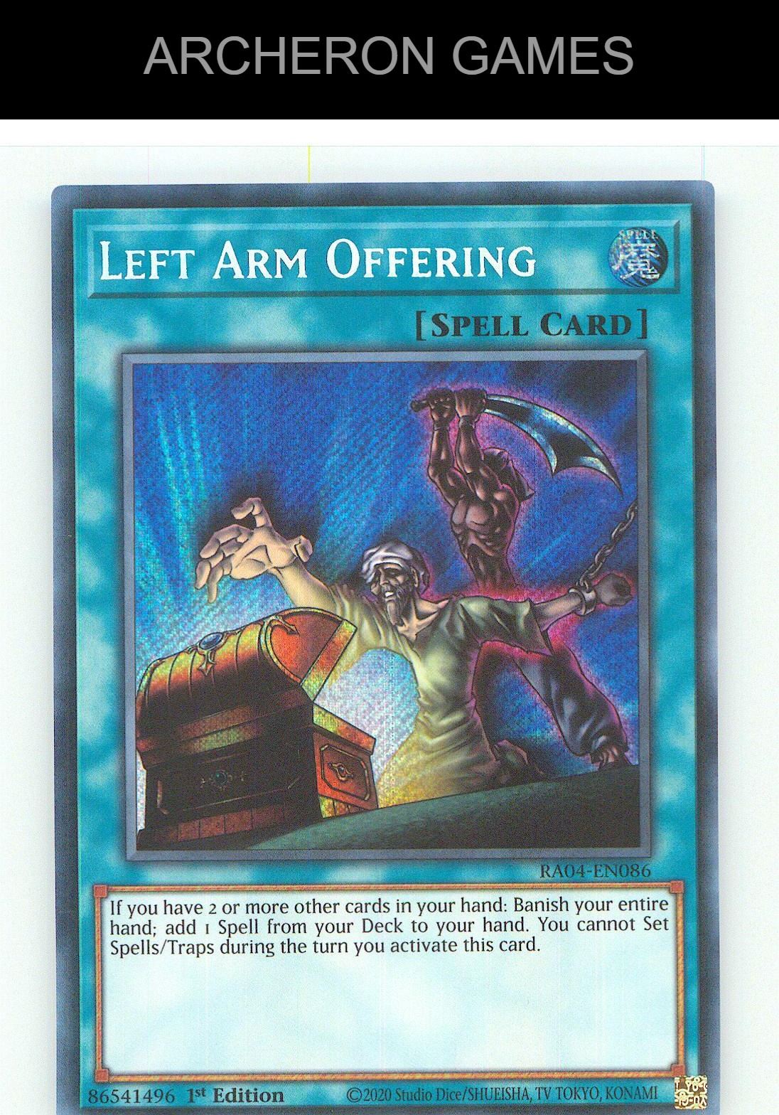 Left Arm Offering (Secret Rare) SEC YUGIOH Card 1st Edition