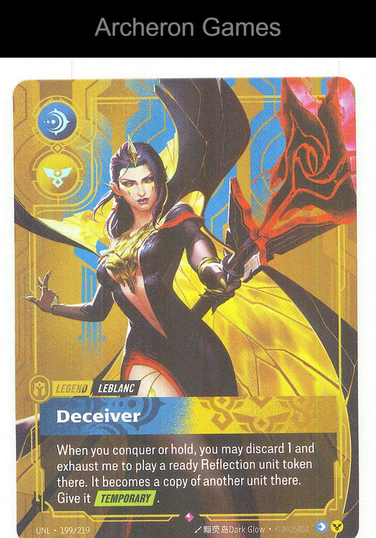 LeBlanc - Deceiver UNL 199/219 R Unleashed Riftbound Card