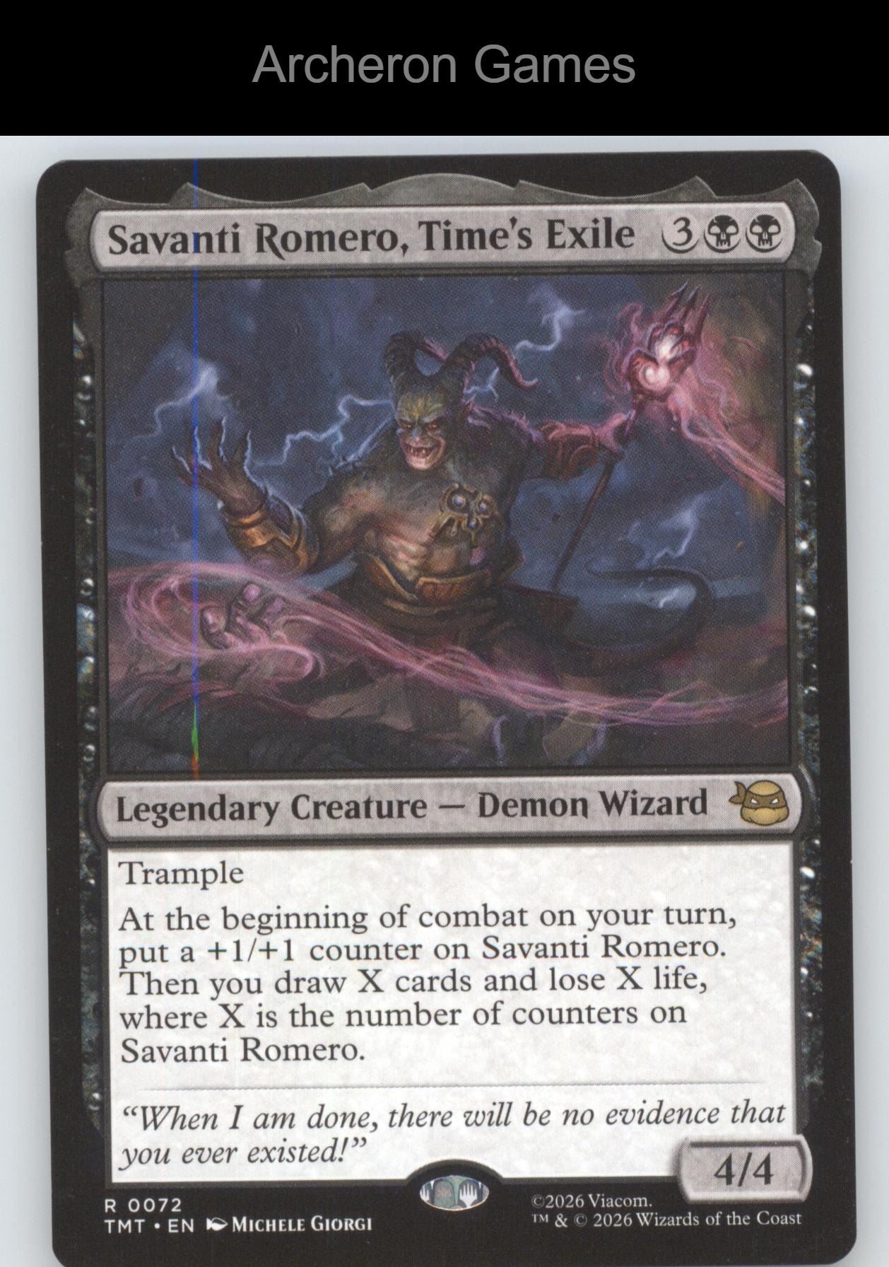 Savanti Romero, Time's Exile TMT 0072 R MTG Card Teenage Mutant Ninja Turtles