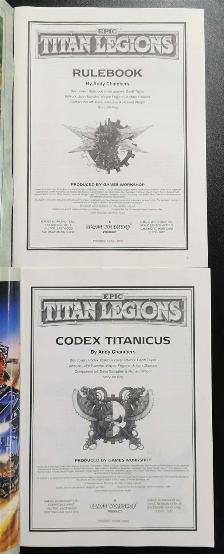Titan Legions Rule Book & Codex Softback - Warhammer Epic #1HO