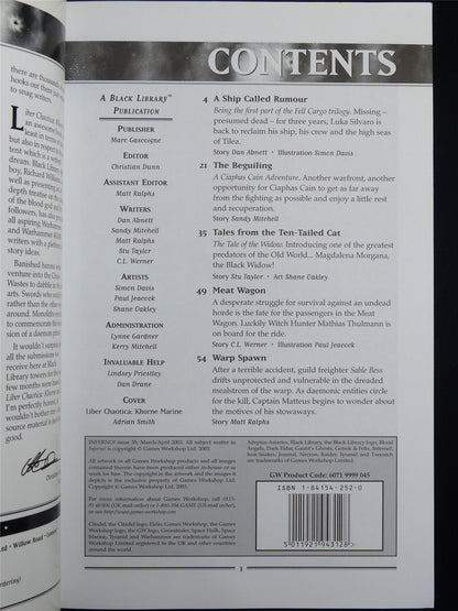 Inferno! Tales of Fantasy and Adventure #35 - Games Workshop Black Library Publication #1OB