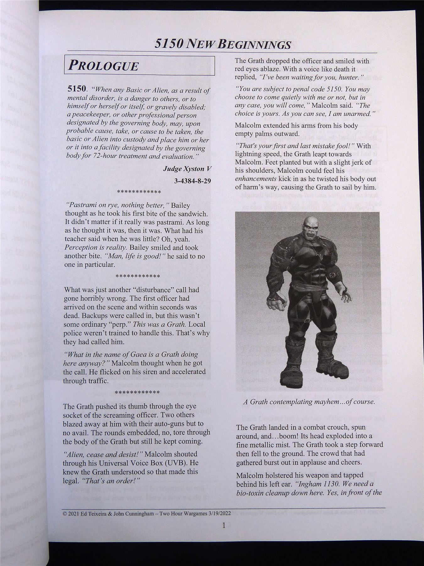 5150 New Beginnings - 2Hour Wargames Roleplay Softback #2UC