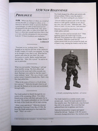 5150 New Beginnings - 2Hour Wargames Roleplay Softback #2UC