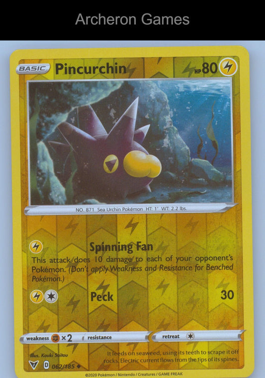 Pokemon Card Pincurchin VIV 062/185 UC Vivid Voltage Reverse Holo