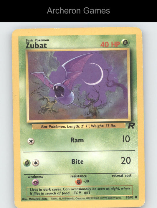 Pokemon Card Zubat TR 70/82 C Team Rocket Unlimited