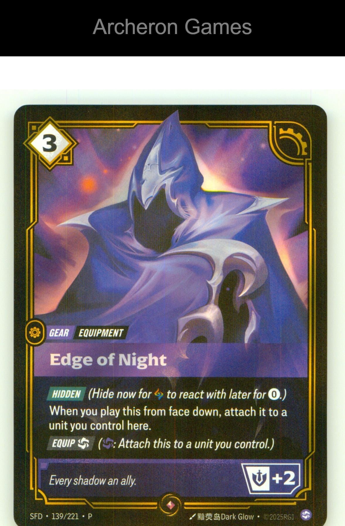 Edge of Night (Top 8) OPP 139/221 Riftbound Organized Play Promotional Cards