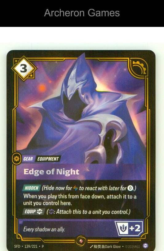 Edge of Night (Top 8) OPP 139/221 Riftbound Organized Play Promotional Cards