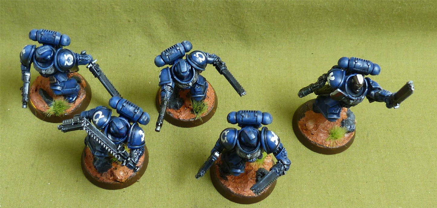 Assault Intercessor Squad set of 5 painted - Space Marines - Warhammer 40K #1IX