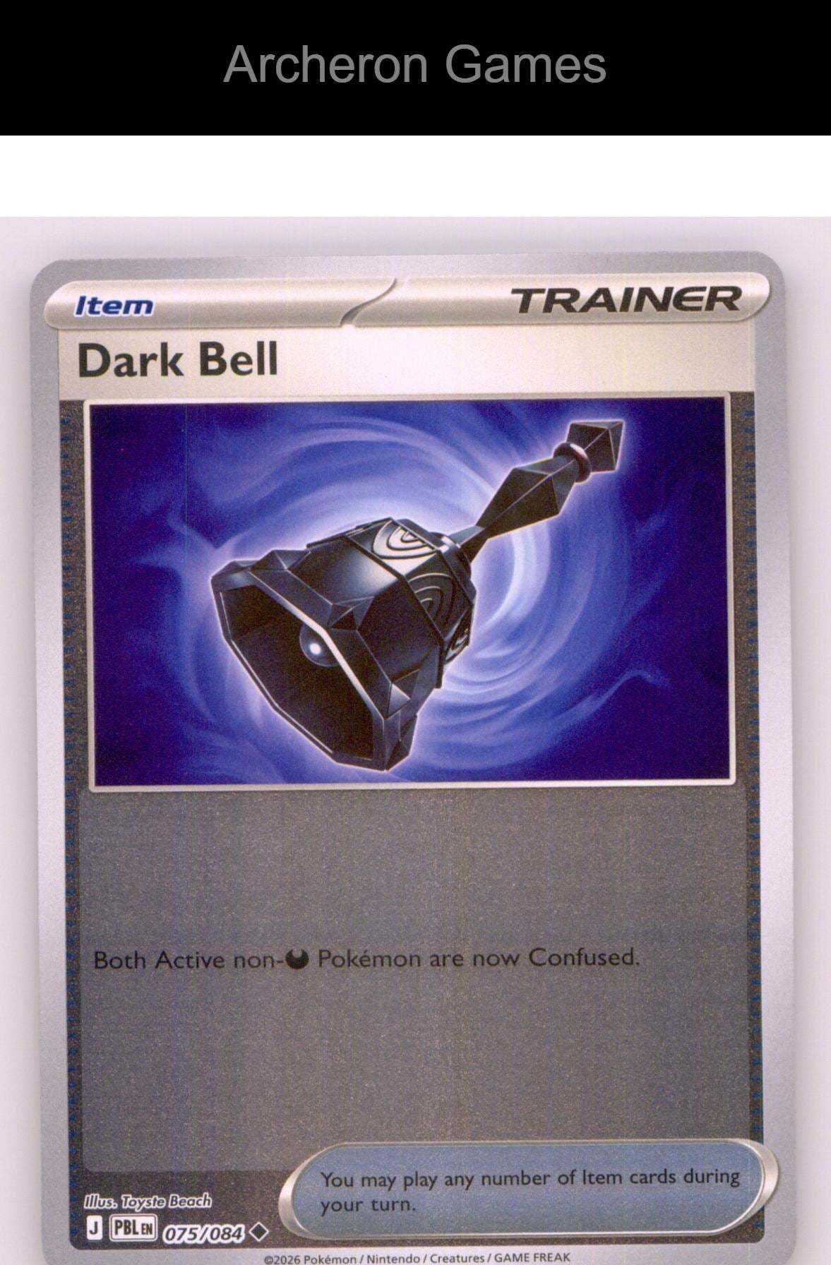 Pokemon Card Dark Bell ME05 075/084 UC Pitch Black Reverse Holo