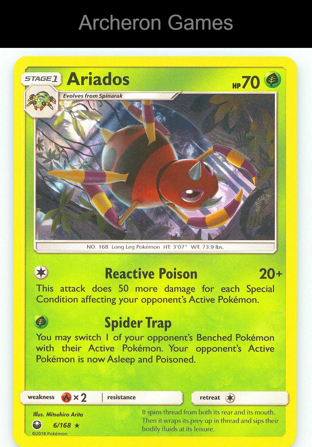 Pokemon Card Ariados CES 6/168 Surge Holo R Celestial Storm