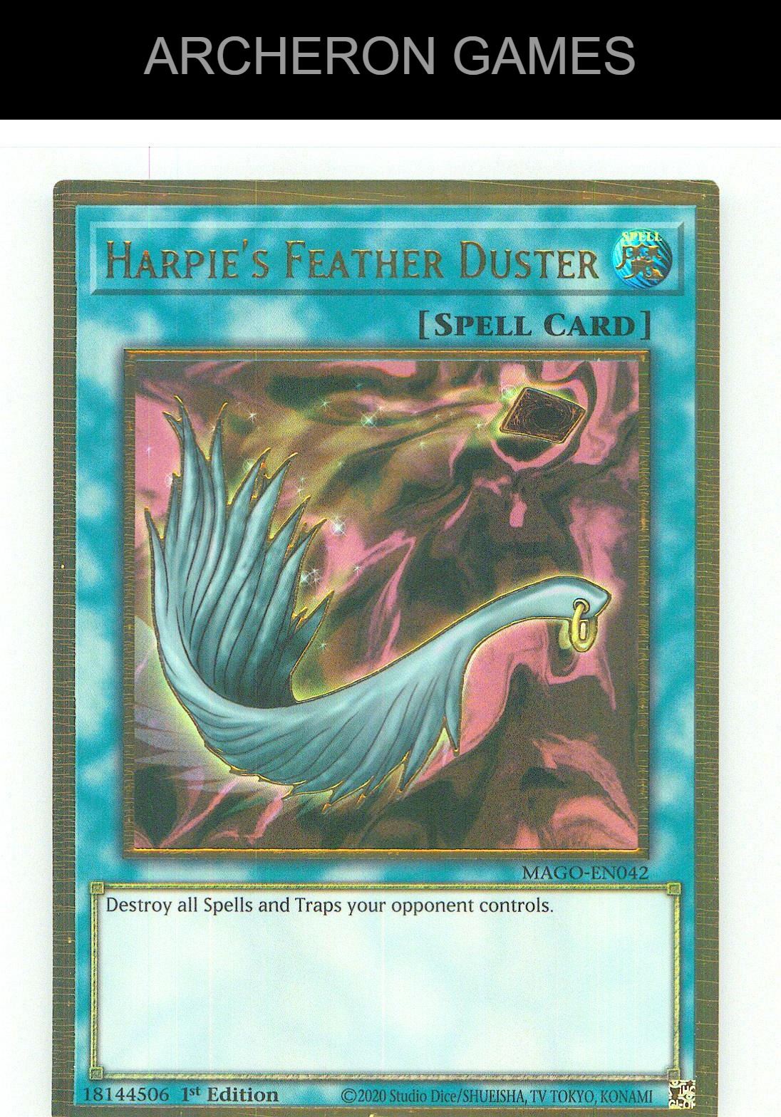 Harpie's Feather Duster Premium Gold Rare YUGIOH Card 1st Edition