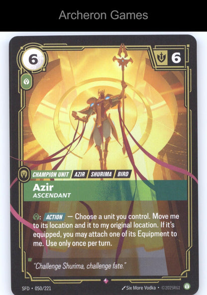 Azir - Ascendant SFD 050/221 R  Card Spiritforged