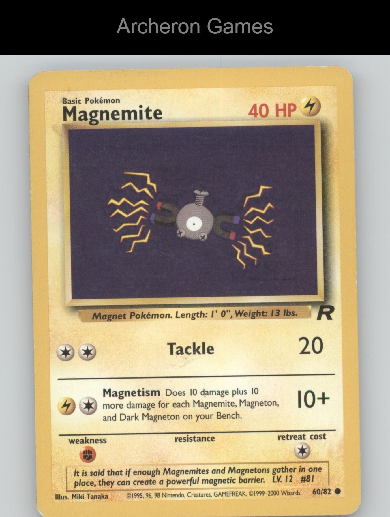 Pokemon Card Magnemite TR 60/82 C Team Rocket Unlimited
