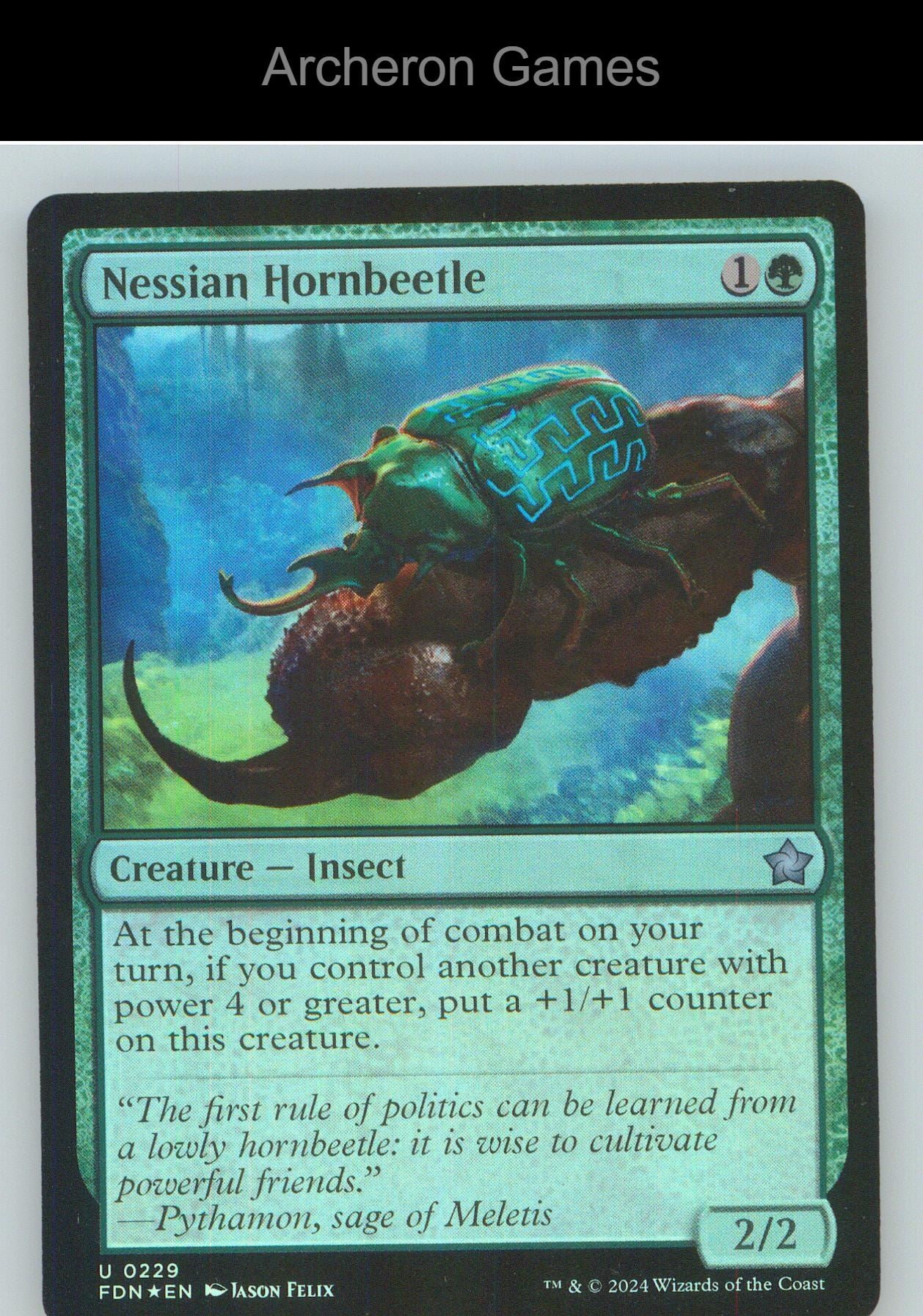 Nessian Hornbeetle FDN 229 UC MTG Card NM/EX+ Foil