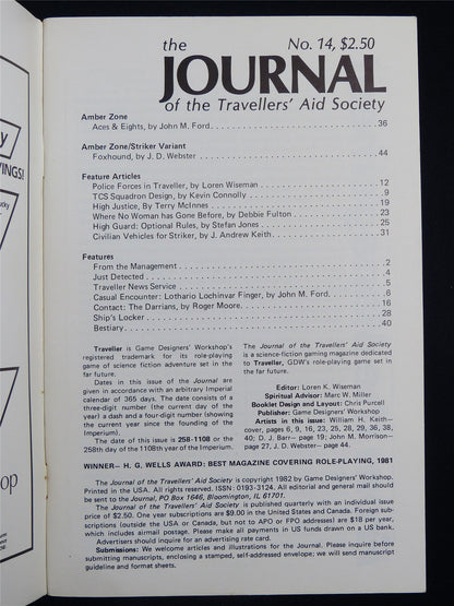The Journal of the Travellers' Aid Society #14  - Roleplaying Booklet #2TI