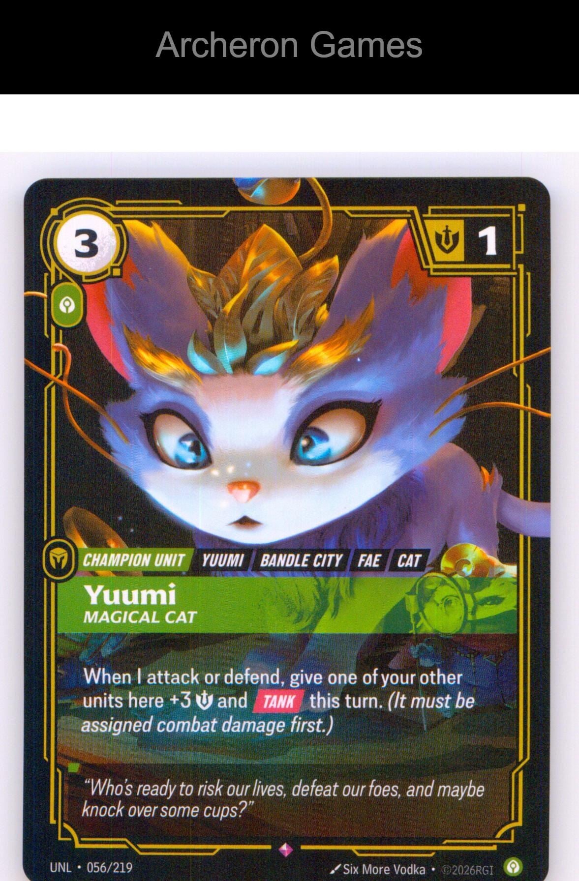 Yuumi - Magical Cat UNL 056/219 R Unleashed Riftbound Card