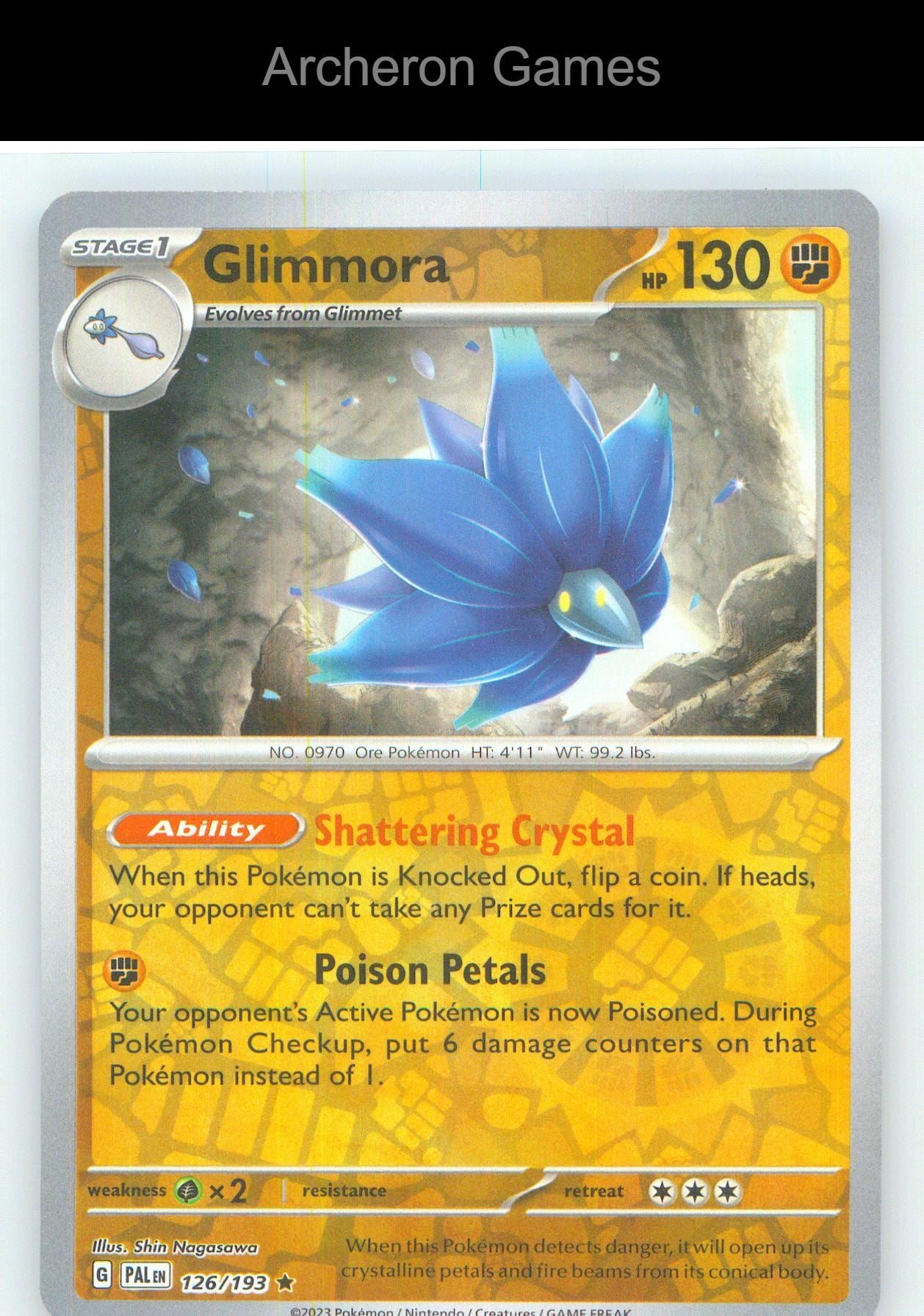 Pokemon Card Glimmora PAL 126/193 R Paldea Evolved Reverse Holo