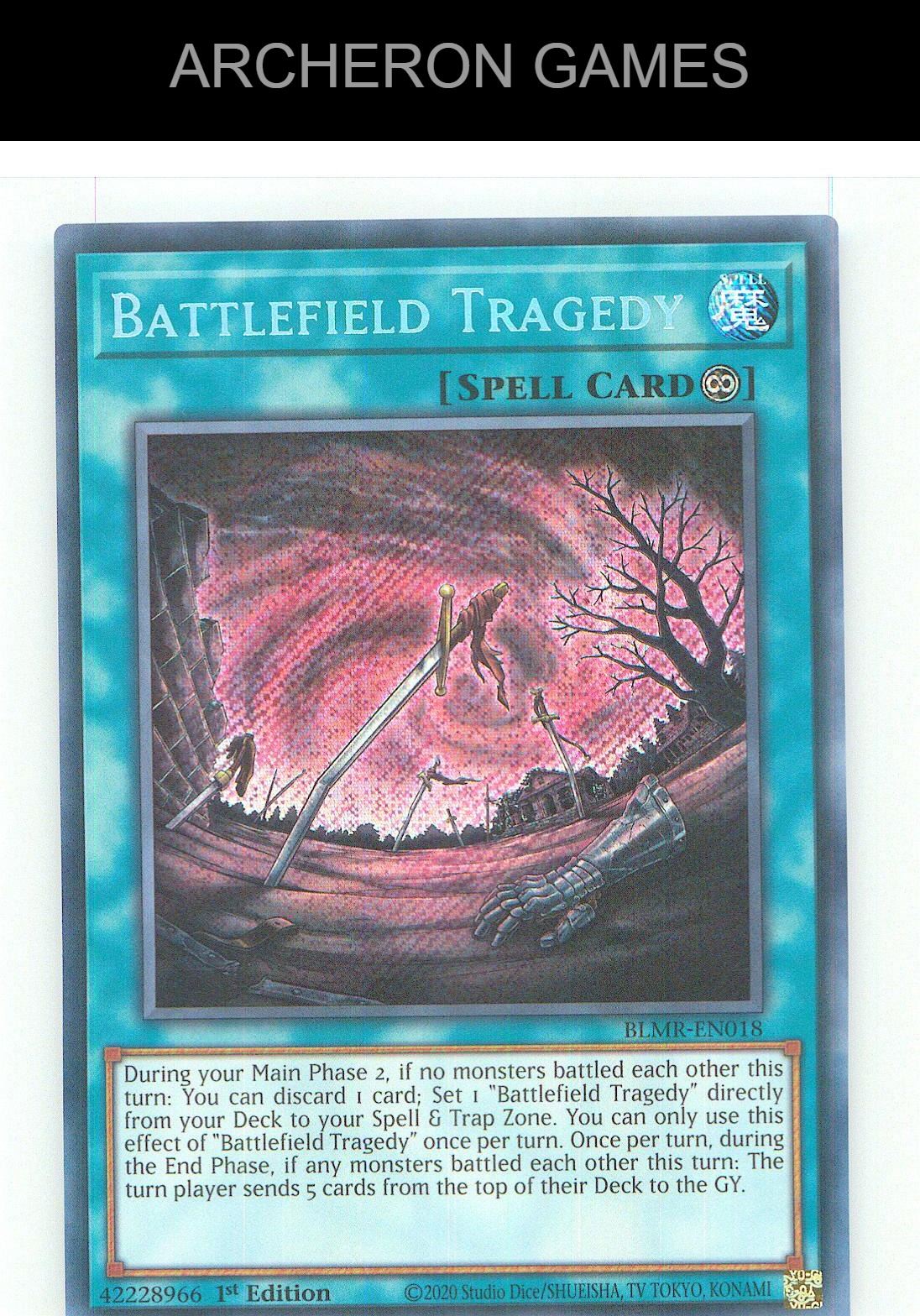 Battlefield Tragedy SEC YUGIOH Card 1st Edition
