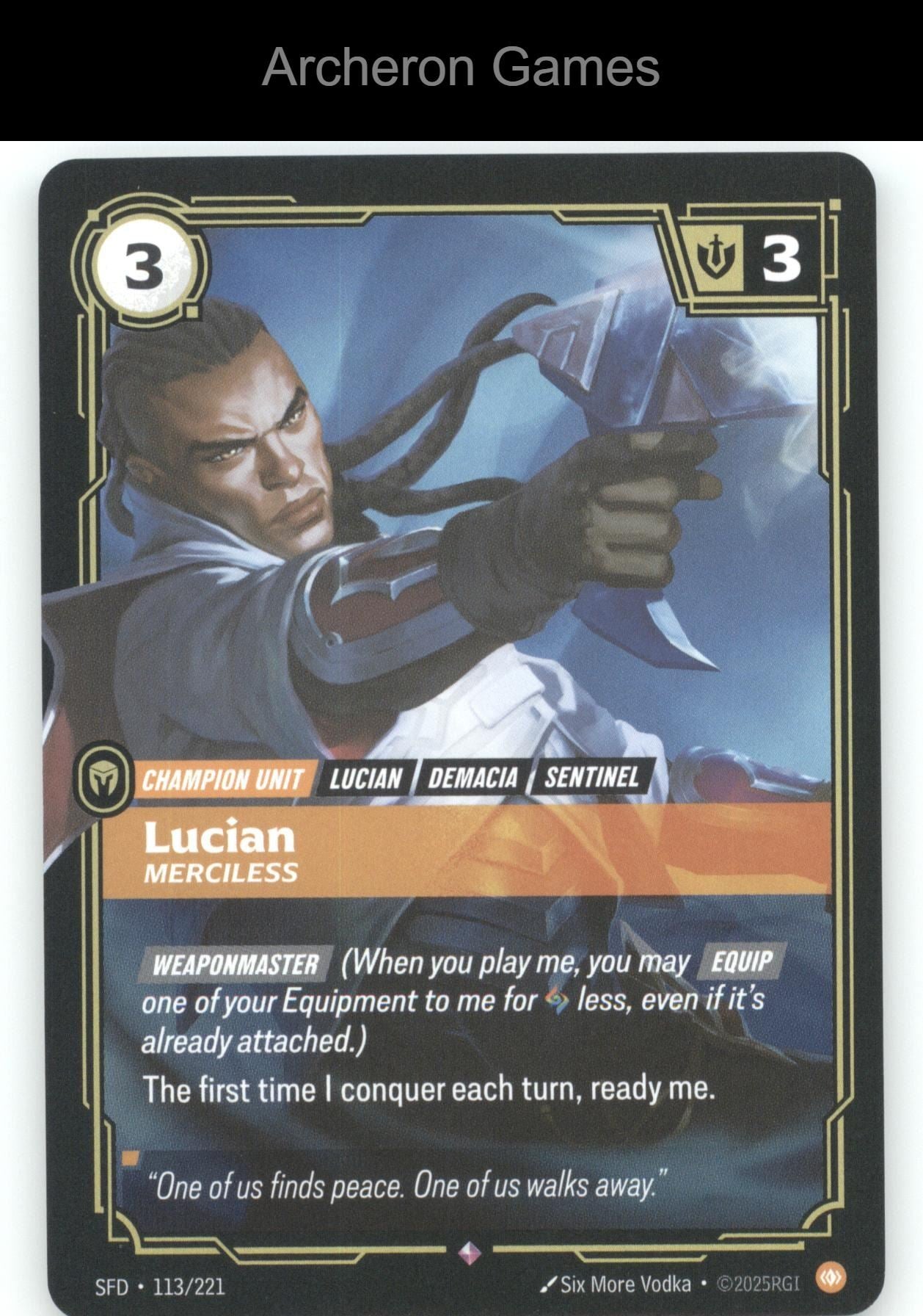 Lucian - Merciless SFD 113/221 R  Card Spiritforged