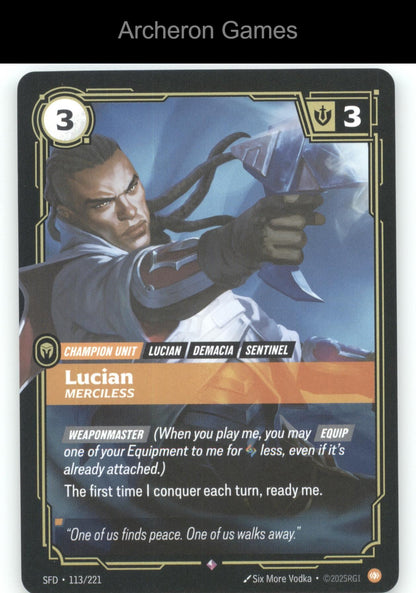 Lucian - Merciless SFD 113/221 R  Card Spiritforged