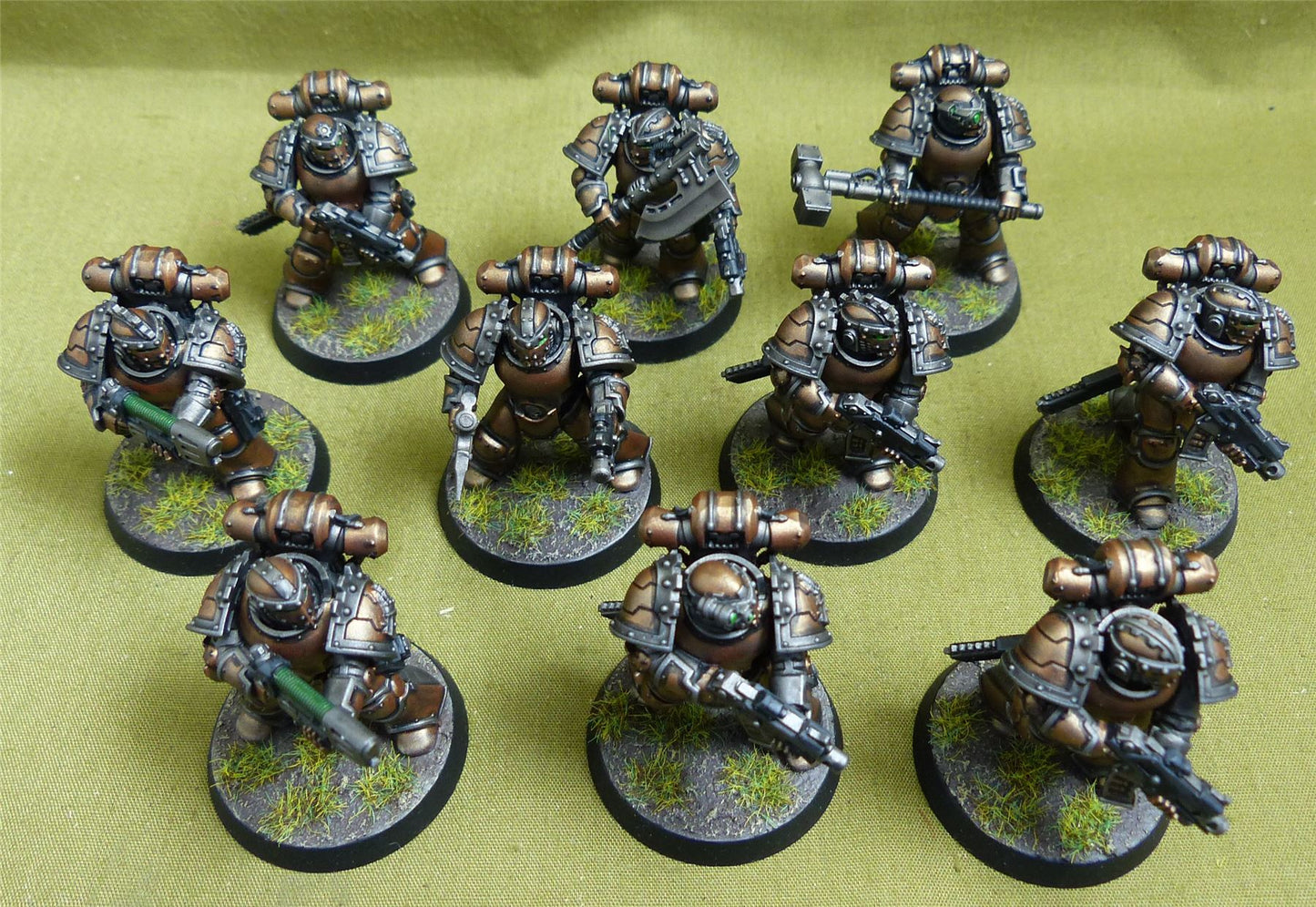 MKIII Tactical Squad with Upgrades set of 10 painted - Iron Hands - Warhammer Horus Heresy #2M6