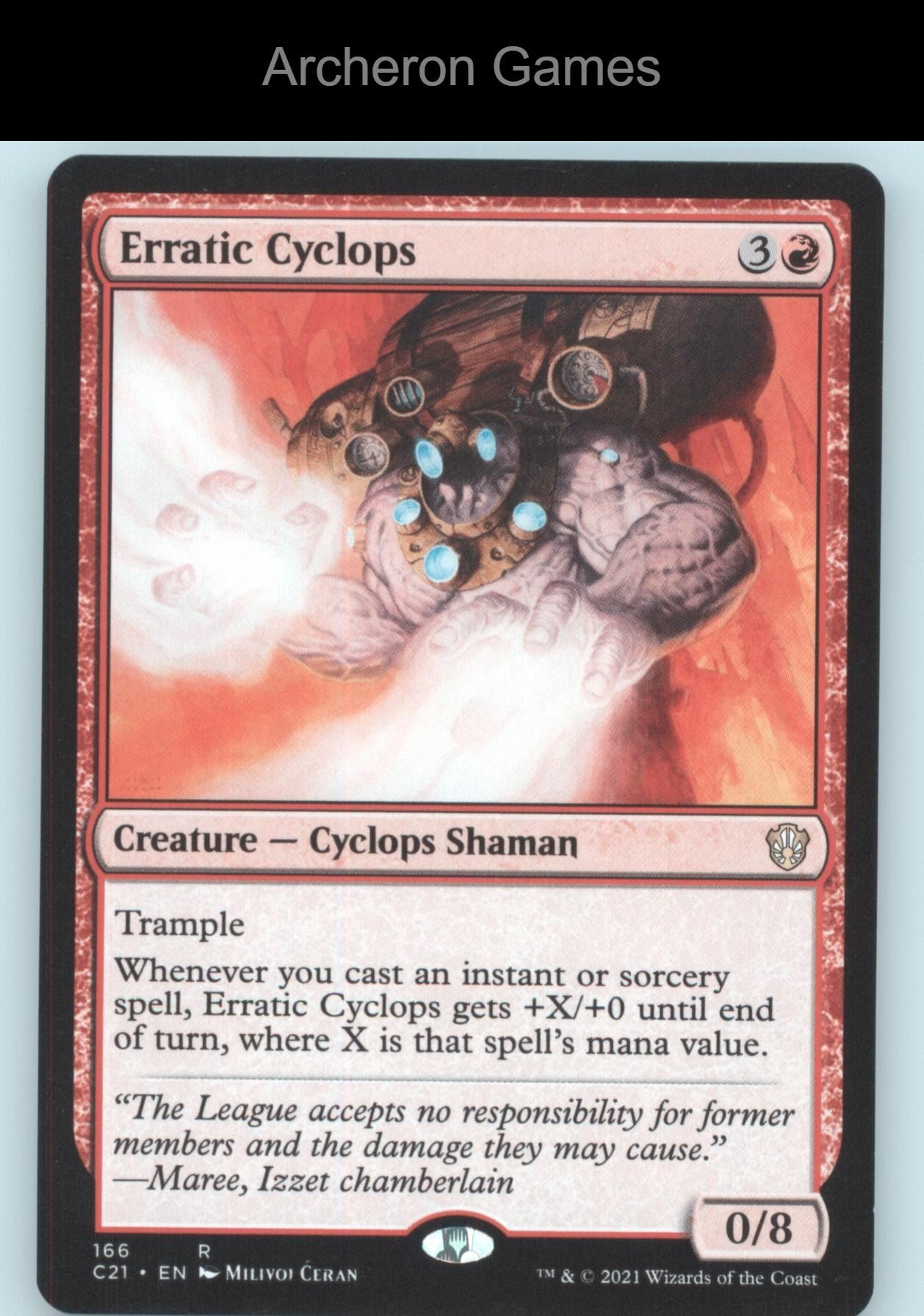 Erratic Cyclops 166 R MTG Card Commander 2021