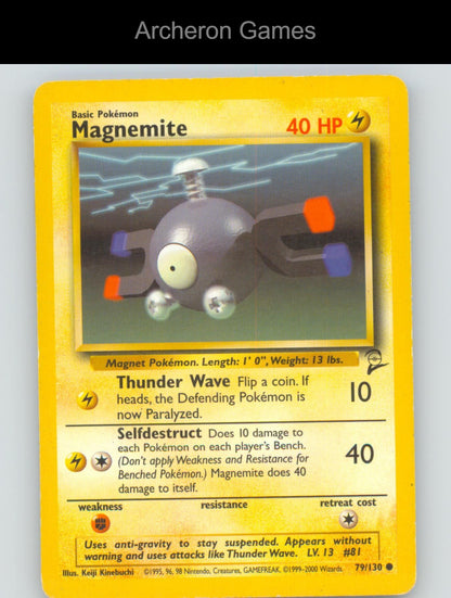 Pokemon Card Magnemite B2 79/130 C Base Set 2