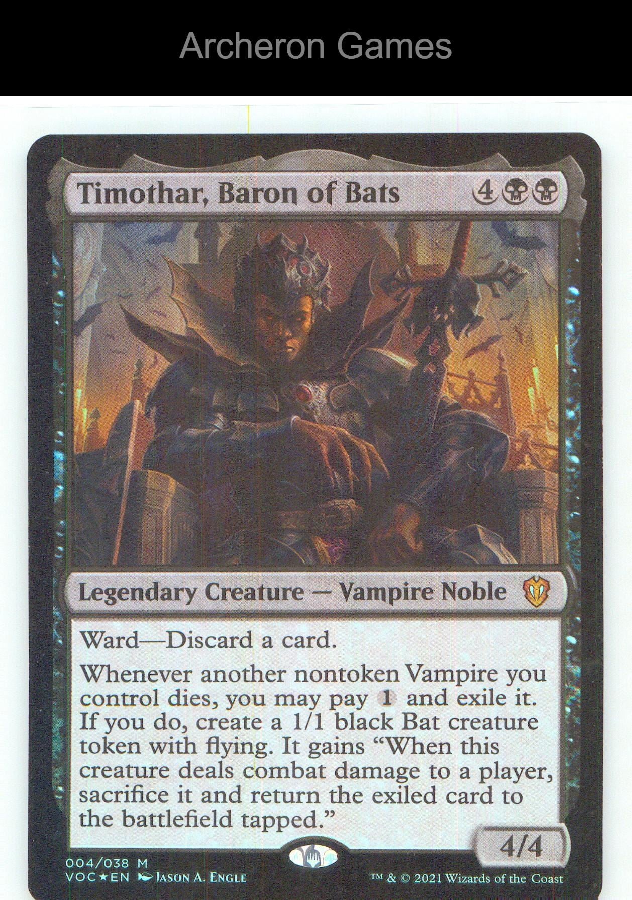 Timothar, Baron of Bats VOC 4 Mythic MTG Card NM/EX+ Foil