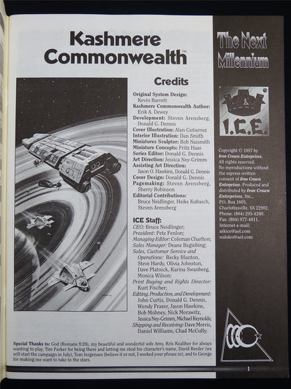 Silent Death: Kashmere Commonwealth Miniatures Sourcebook - I.C.E. Booklet #2QR
