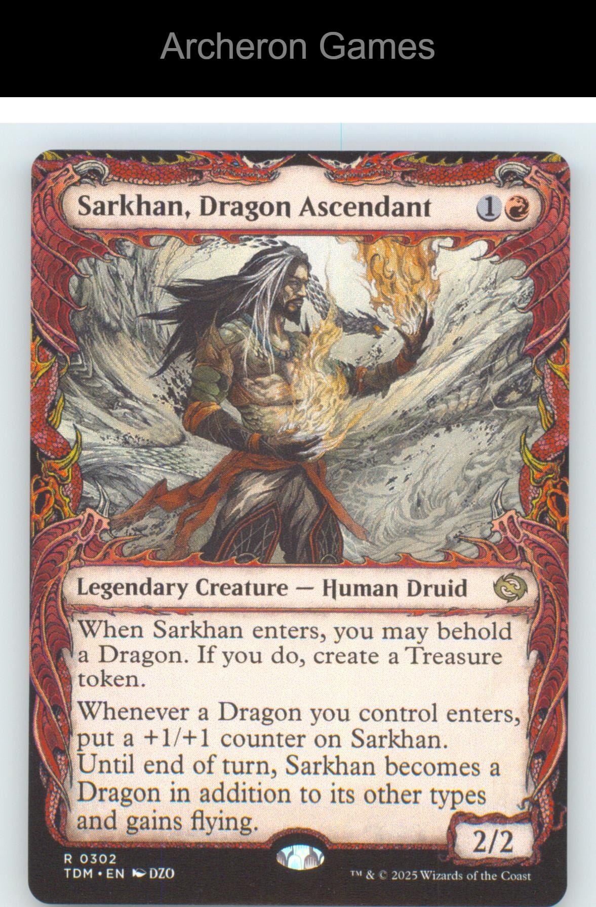 Sarkhan, Dragon Ascendant (0302) (Showcase) TDM 302 R MTG Card NM/EX+