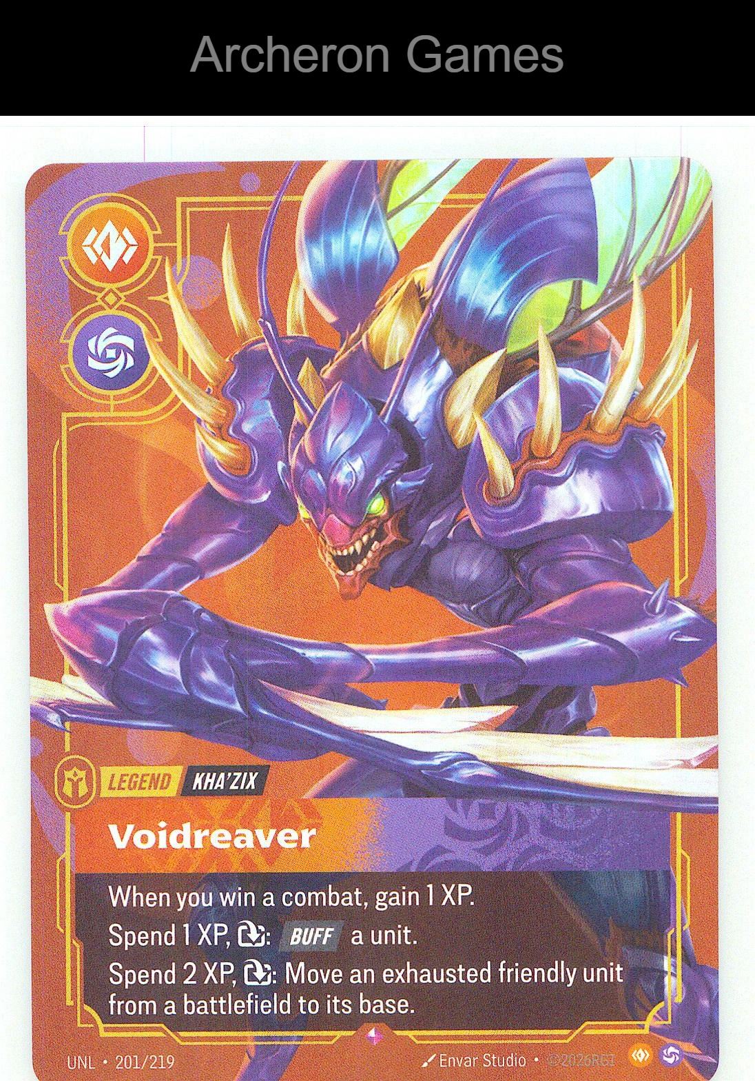 Kha'Zix - Voidreaver UNL 201/219 R Unleashed Riftbound Card