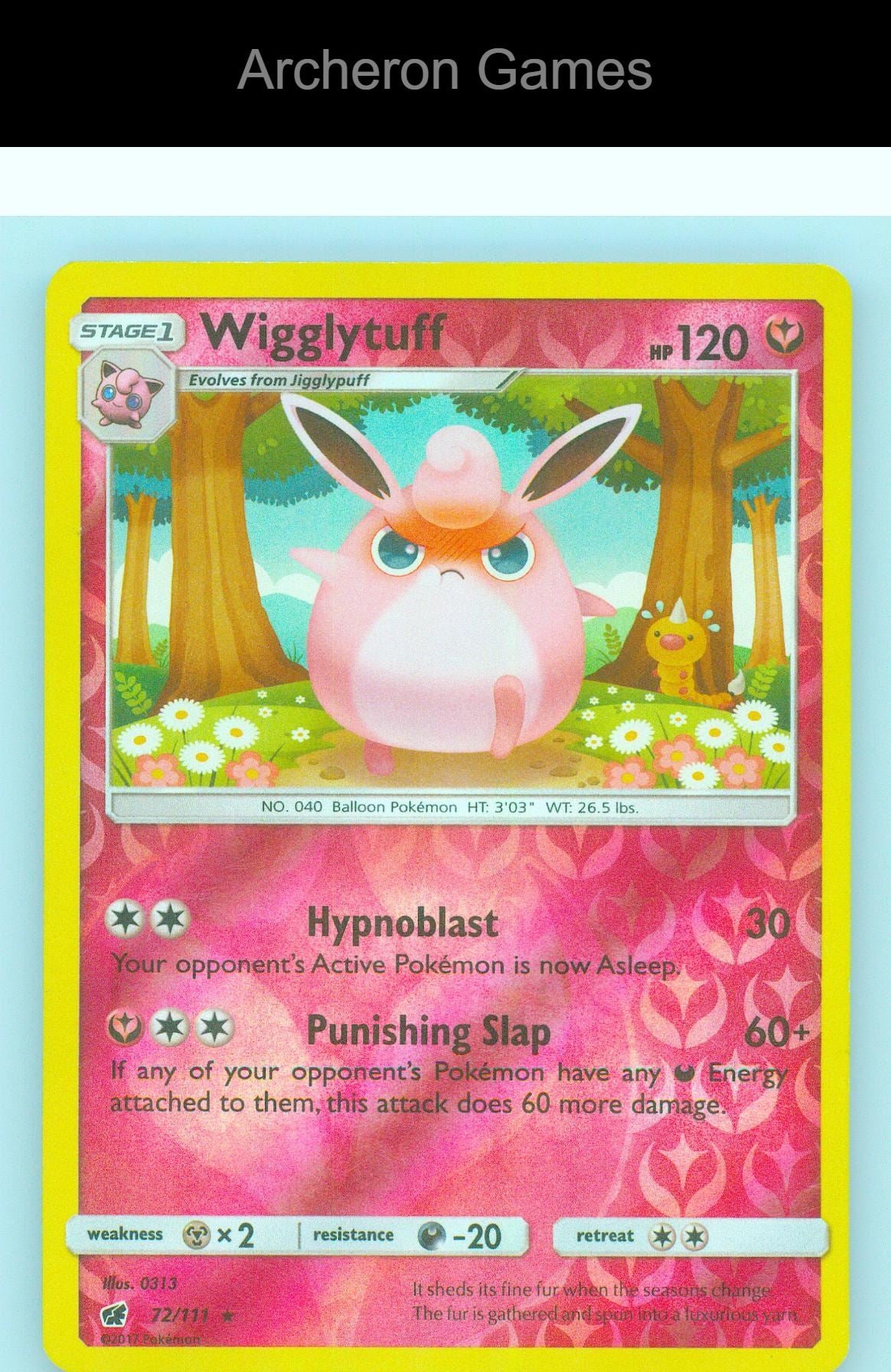 Pokemon Card Wigglytuff CIN 72/111 R Crimson Invasion Reverse Holo