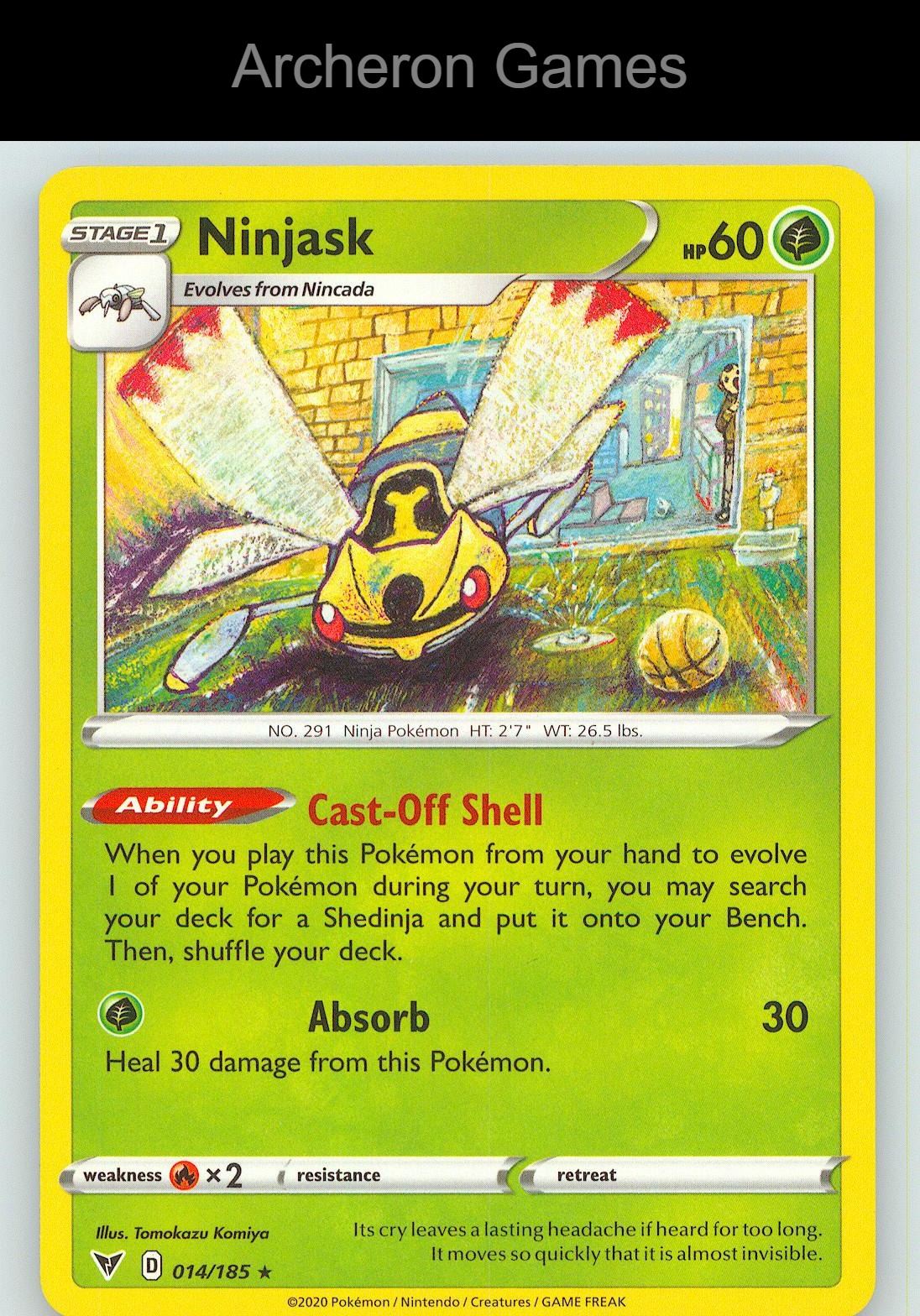 Pokemon Card Ninjask VIV 014/185 R Vivid Voltage