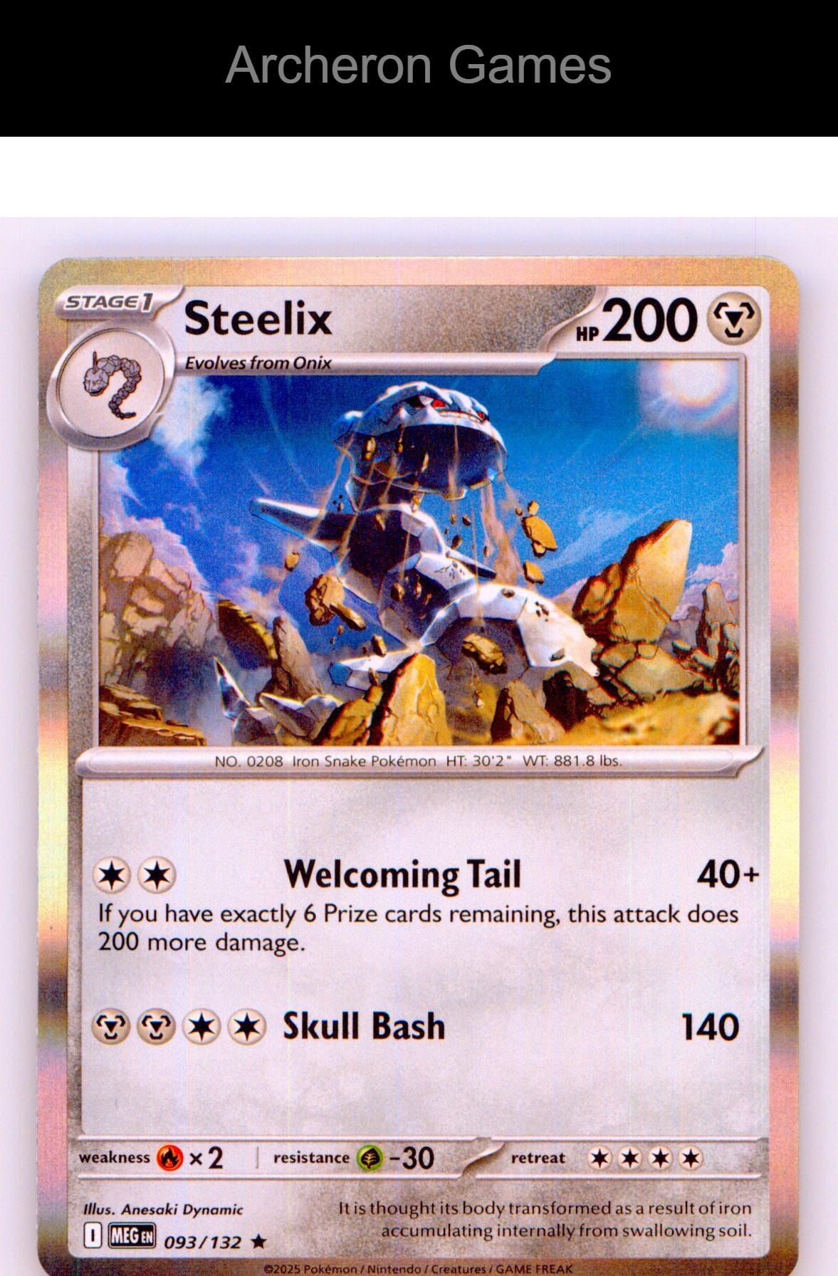 Pokemon Card Steelix (Cosmos Holo) MCAP 093/132 R Miscellaneous Cards & Products