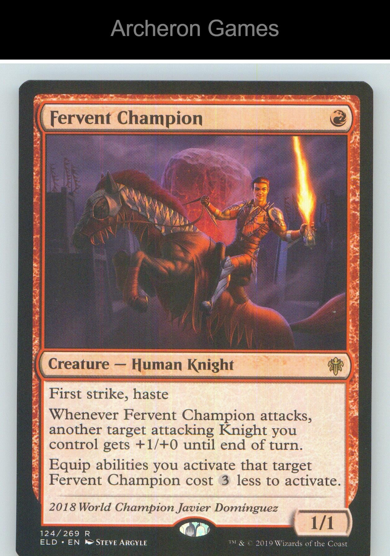 Fervent Champion ELD 124 R MTG Card NM/EX+