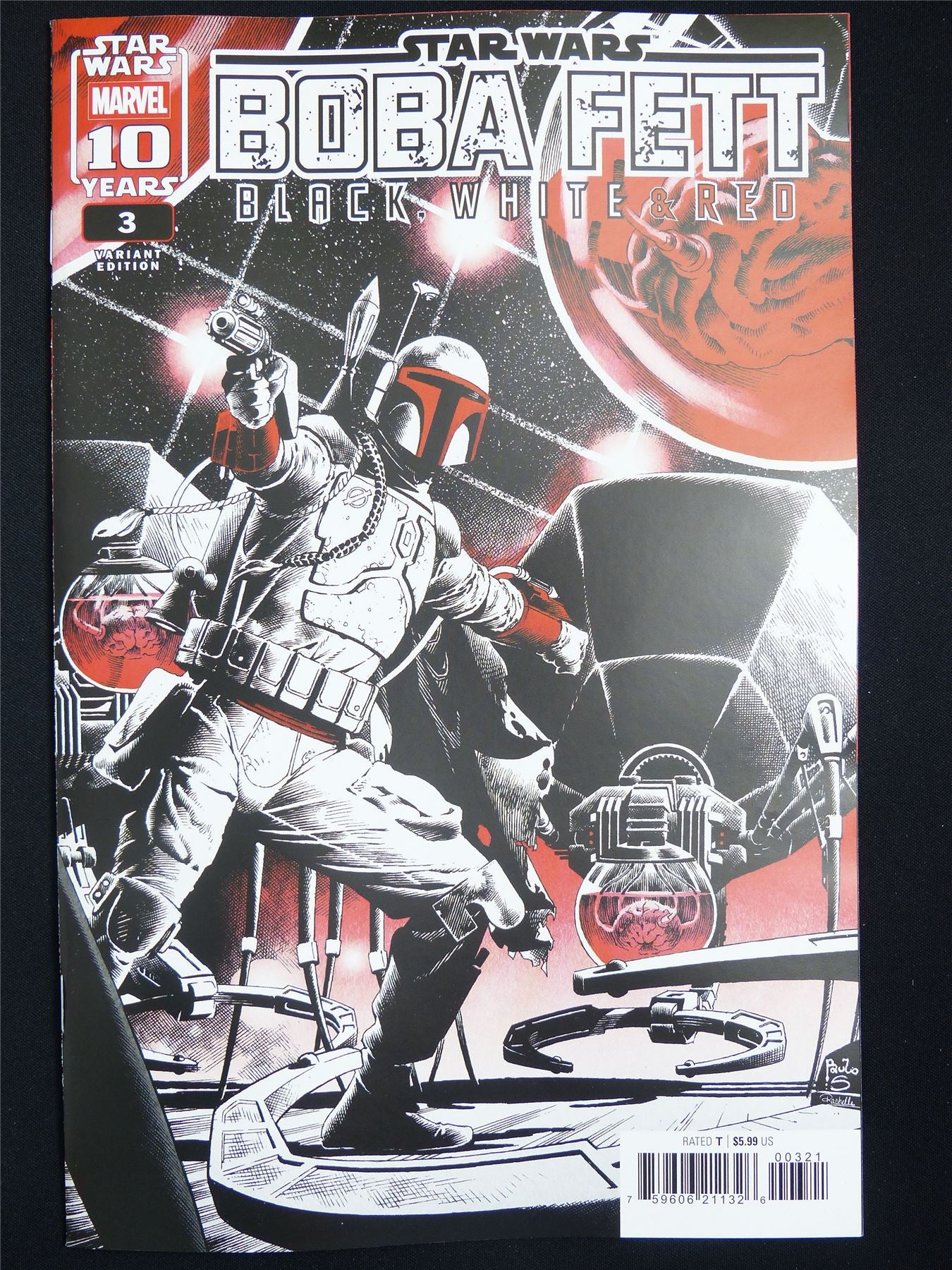 STAR Wars: Boba Fett Black White & Red #3 Variant - Jan 2026 Marvel Comic #6NX