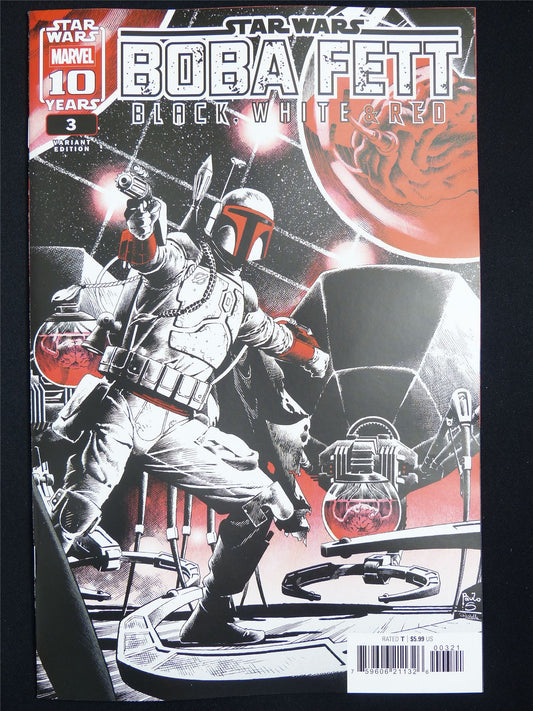 STAR Wars: Boba Fett Black White & Red #3 Variant - Jan 2026 Marvel Comic #6NX