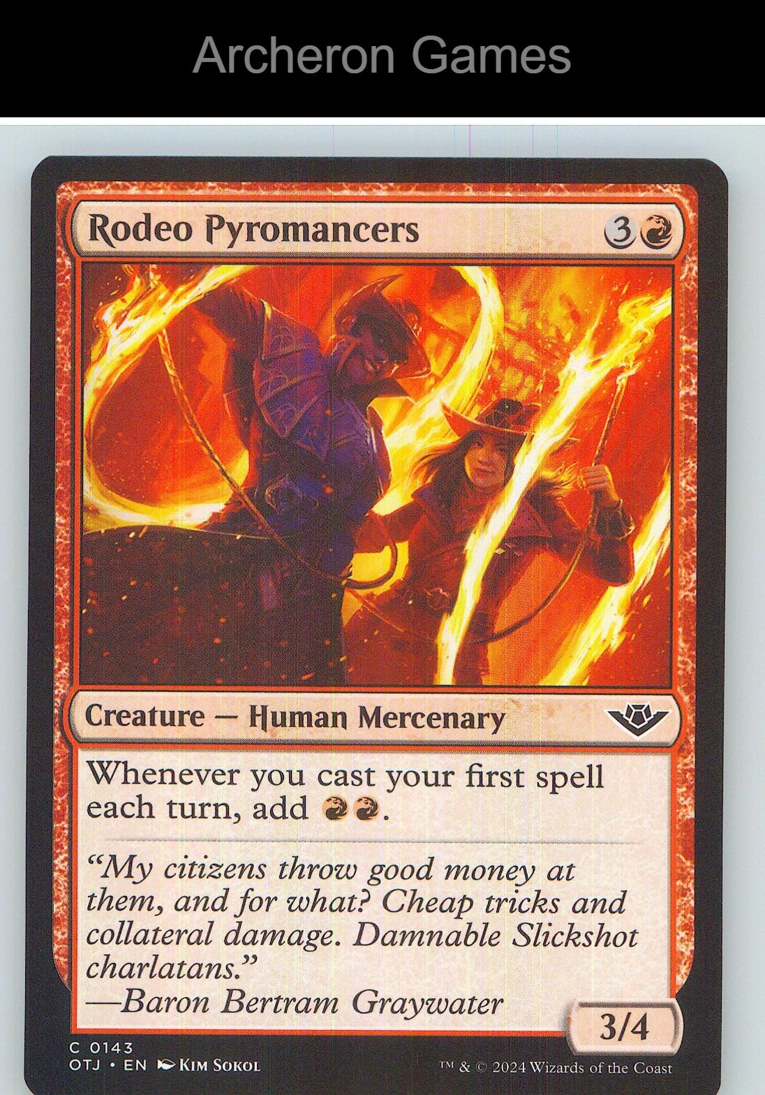 Rodeo Pyromancers OTJ 143 C MTG Card NM/EX+