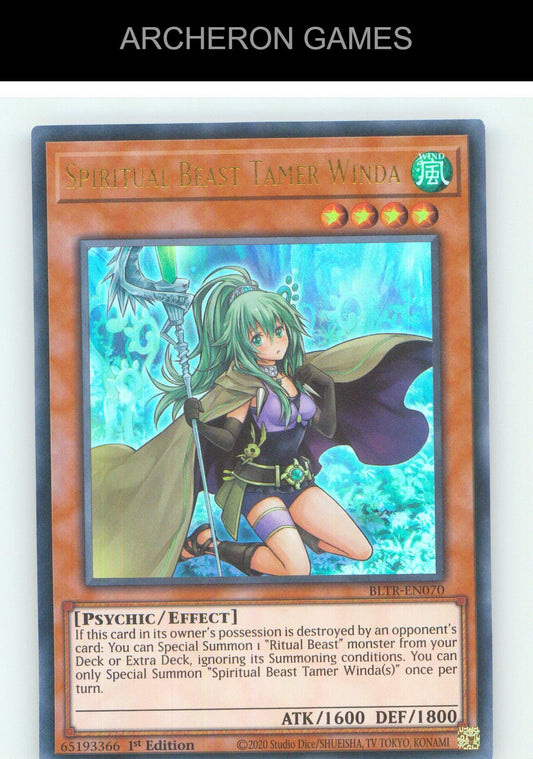 Spiritual Beast Tamer Winda UR YUGIOH Card 1st Edition