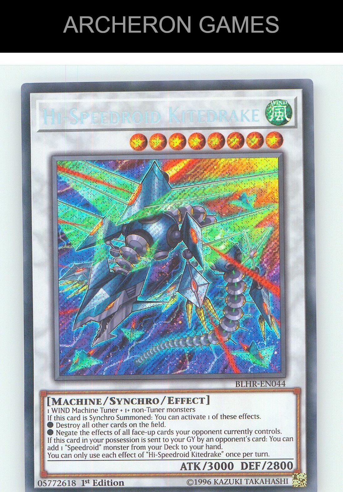 Hi-Speedroid Kitedrake SEC YUGIOH Card 1st Edition