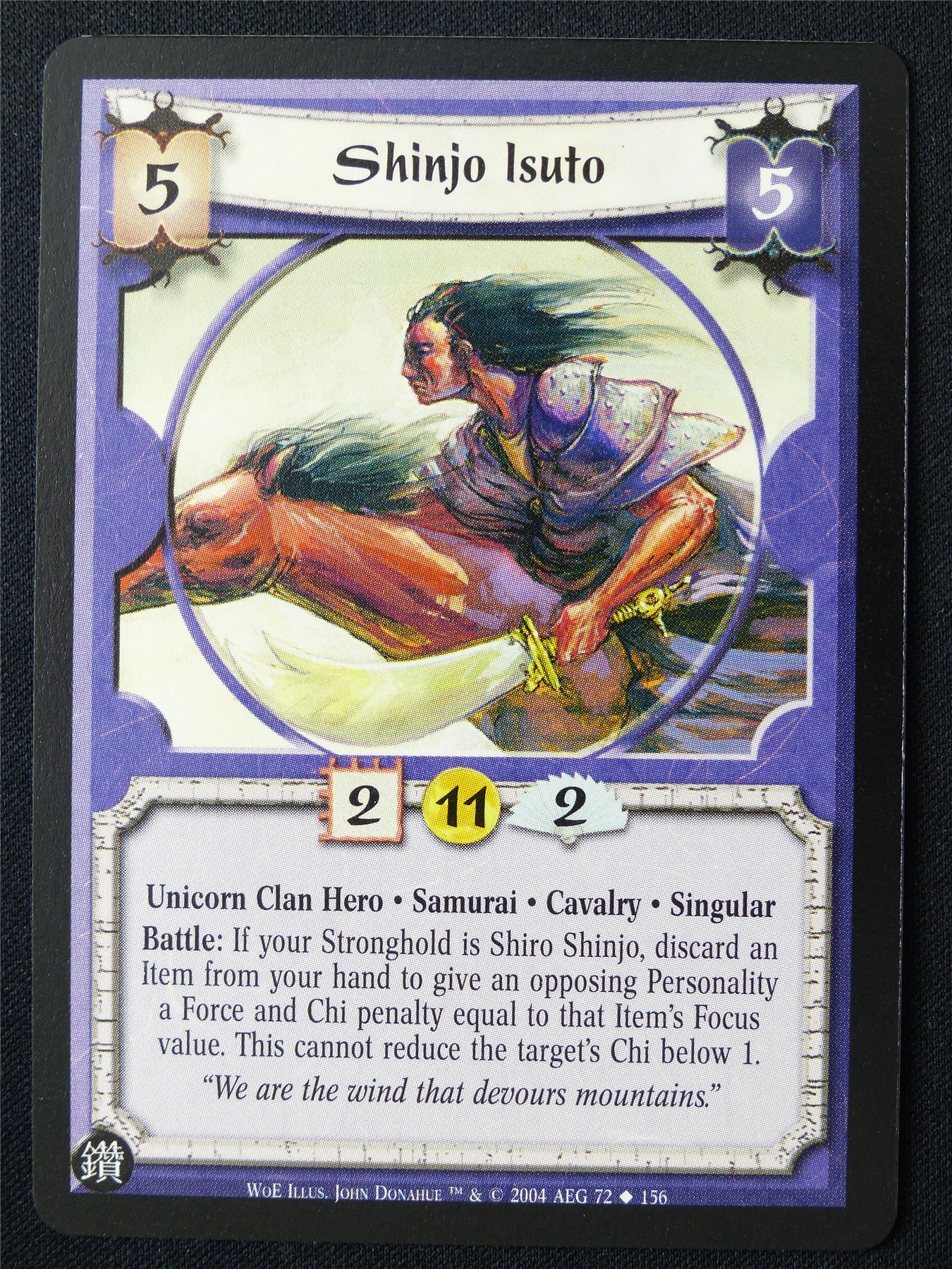 Shinjo Isuto - WoE - Legend of the Five Rings L5R Card #Z4